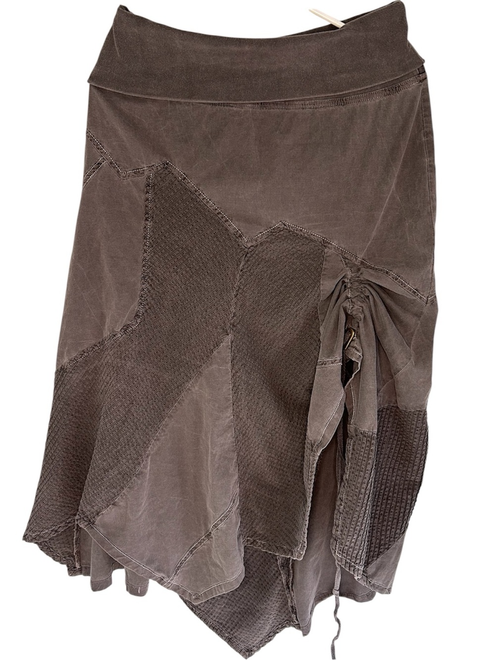 XCVI Asymmetrical Patchwork Skirt in Charcoal Whimsygoth Fairy Grunge Cotton
